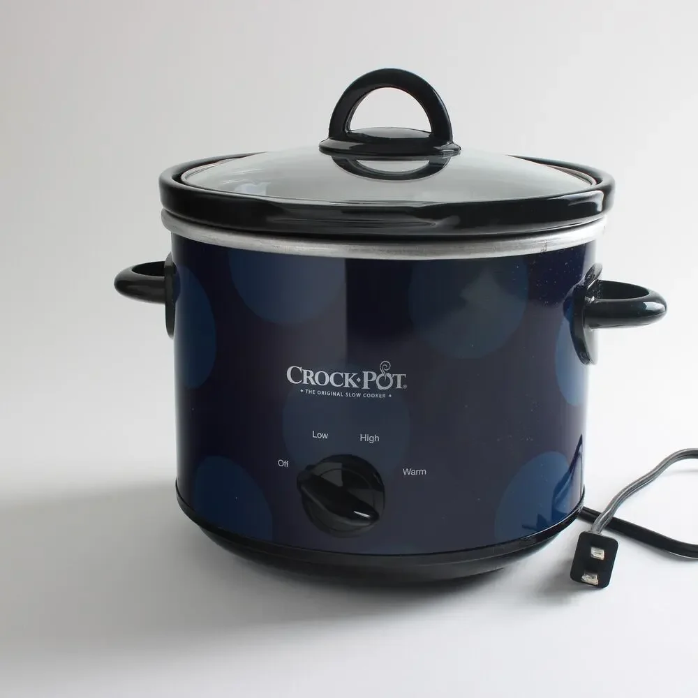 Classic Crockpot 3 Qt. Manual Slow Cooker – Vibrant Blue Design (SCR300-NDT)